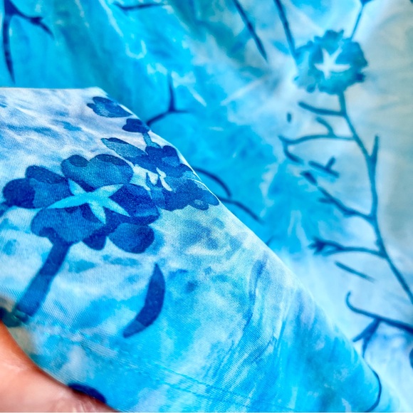 Sami & Jo Womens L Blue Floral Cowl Neck Sleeveless Top Fairy Whimsigoth Y2K - Picture 4 of 9